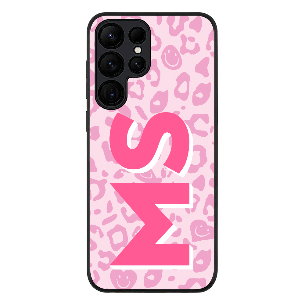 Samsung Galaxy S25 Ultra / Rugged Black Custom Monogram Initial 3D Shadow Text Seamless Pattern, Phone Case - Samsung S Series - Stylizedd.com