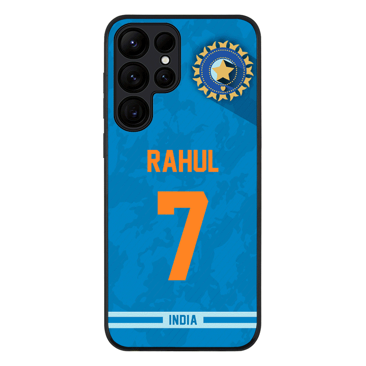 Samsung Galaxy S25 Ultra / Rugged Black Personalized Cricket Jersey Phone Case Custom Name & Number - Samsung S Series - Stylizedd.com