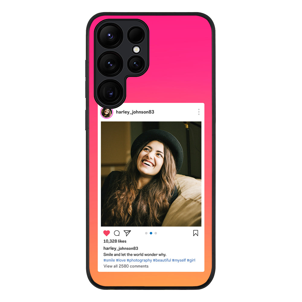 Samsung Galaxy S25 Ultra / Rugged Black Custom Photo Instagram Post Template, Phone Case - Samsung S Series - Stylizedd.com