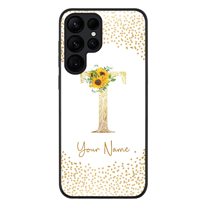 Samsung Galaxy S25 Ultra / Rugged Black Floral Mandala Initial Phone Case - Samsung S Series - Stylizedd.com