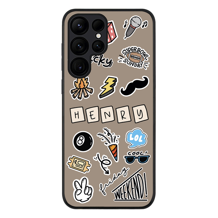 Samsung Galaxy S25 Ultra / Rugged Black Personalized Name Lucky Guy Sticker, Phone Case - Samsung S Series - Stylizedd.com