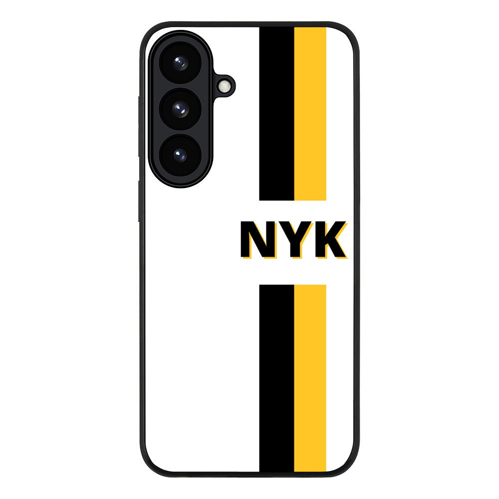 Samsung Galaxy S26 Plus / Rugged Black Custom Striped Monogram Phone Case - Samsung S Series - Stylizedd.com