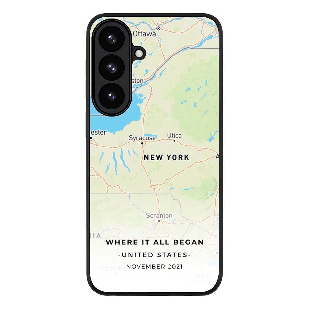 Samsung Galaxy S26 Plus / Rugged Black Personalized map, Phone Case - Samsung S Series - Stylizedd.com