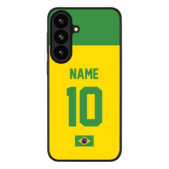 Samsung Galaxy S26 Plus / Rugged Black Personalized Football Jersey Phone Case Custom Name & Number - Samsung S Series - Stylizedd.com