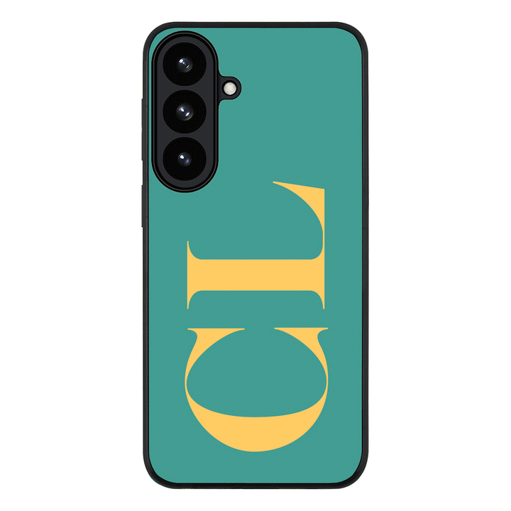 Samsung Galaxy S26 Plus / Rugged Black Personalized Monogram Large Initial 3D Shadow Text, Phone Case - Samsung S Series - Stylizedd.com
