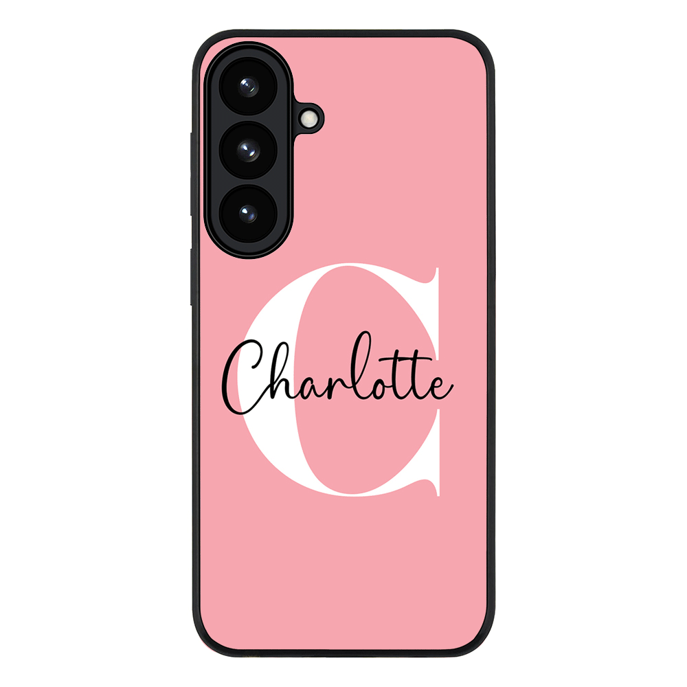 Samsung Galaxy S26 Plus / Rugged Black Custom Monogram Large Initial Name & Letter, Phone Case - Samsung S Series - Stylizedd.com