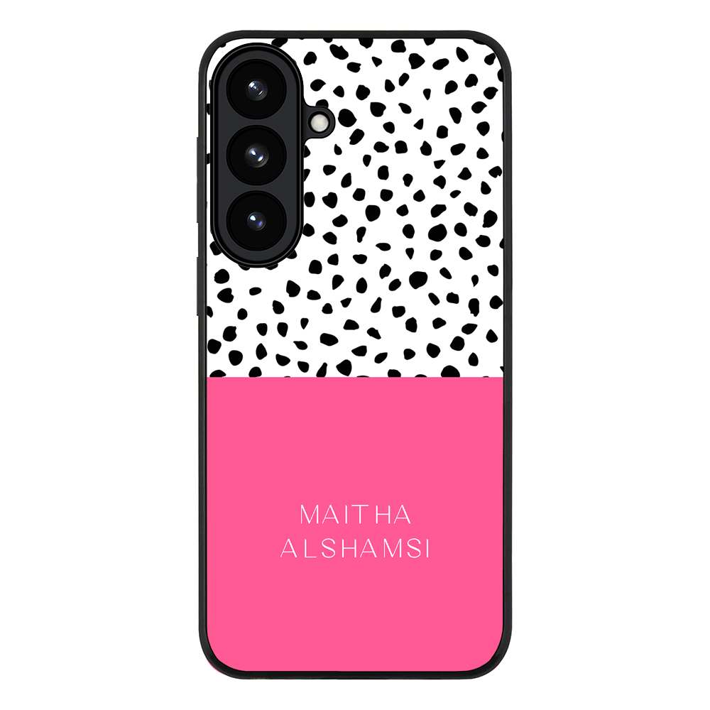Samsung Galaxy S26 Plus / Rugged Black Personalized Text Colorful Spotted Dotted, Phone Case - Samsung S Series - Stylizedd.com