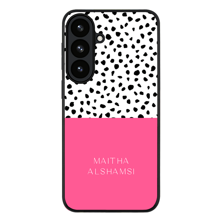 Samsung Galaxy S26 Plus / Rugged Black Personalized Text Colorful Spotted Dotted, Phone Case - Samsung S Series - Stylizedd.com
