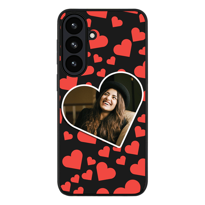 Samsung Galaxy S26 Plus / Rugged Black Custom Photo Heart shaped, Phone Case - Samsung S Series - Samsung S Series - Stylizedd.com