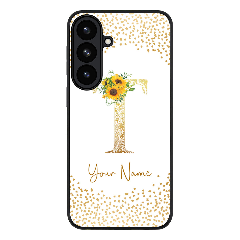Samsung Galaxy S26 Plus / Rugged Black Floral Mandala Initial Phone Case - Samsung S Series - Stylizedd.com