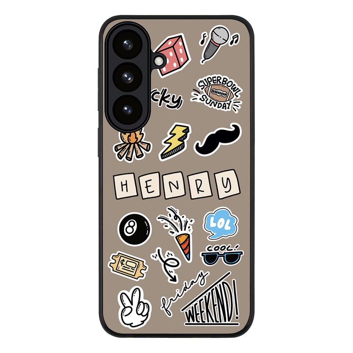 Samsung Galaxy S26 Plus / Rugged Black Personalized Name Lucky Guy Sticker, Phone Case - Samsung S Series - Stylizedd.com