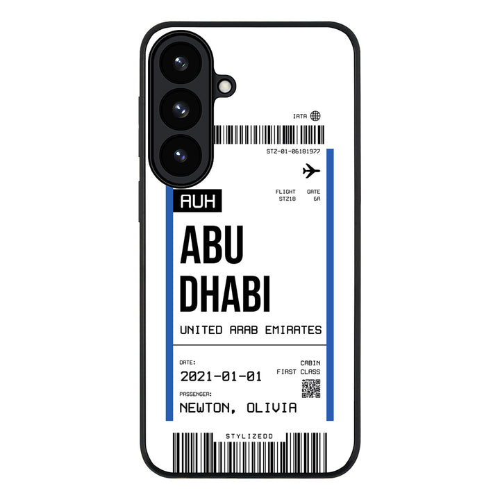 Samsung Galaxy S26 / Rugged Black Custom Flight Boarding Pass Ticket Phone Case - Samsung S Series - Stylizedd.com
