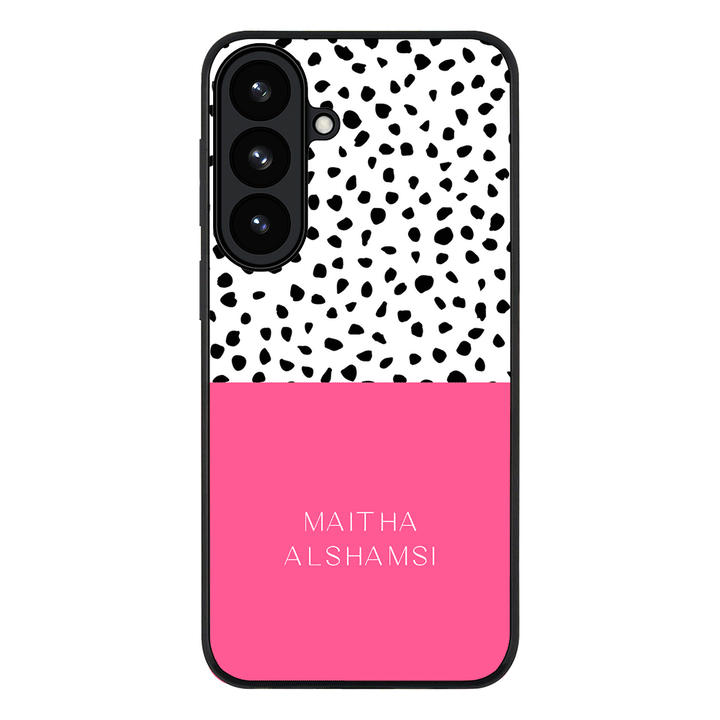 Samsung Galaxy S26 / Rugged Black Personalized Text Colorful Spotted Dotted, Phone Case - Samsung S Series - Stylizedd.com