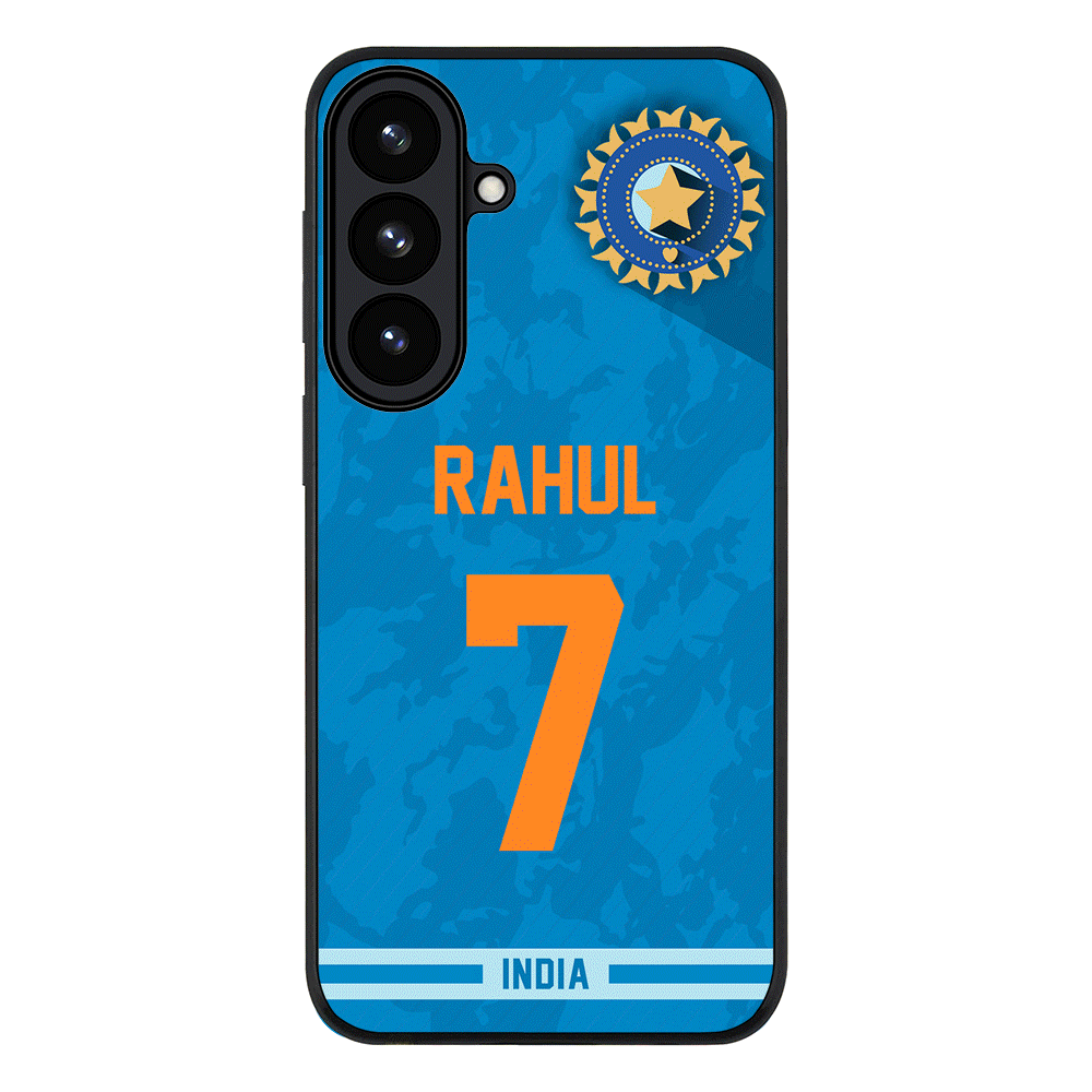 Samsung Galaxy S26 / Rugged Black Personalized Cricket Jersey Phone Case Custom Name & Number - Samsung S Series - Stylizedd.com