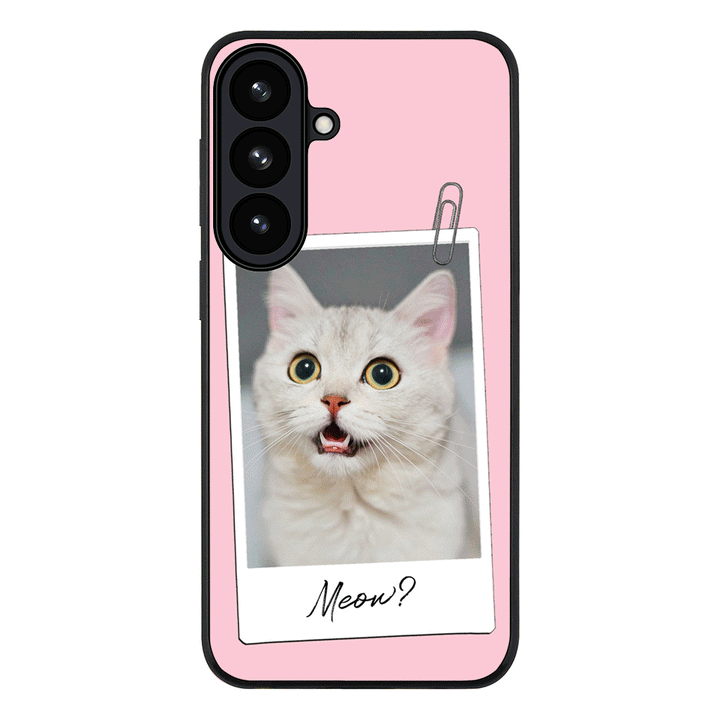Samsung Galaxy S26 / Rugged Black Polaroid Photo Pet Cat, Phone Case - Samsung S Series- Stylizedd.com