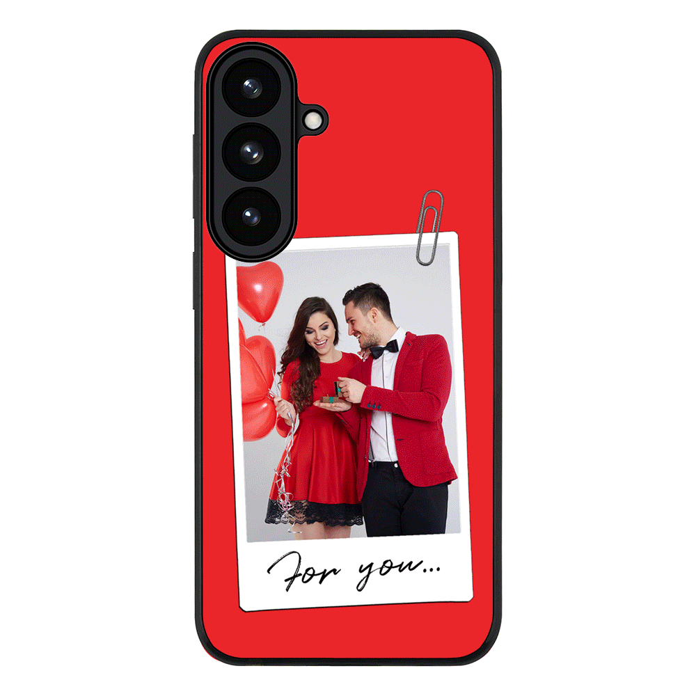 Samsung Galaxy S26 / Rugged Black Personalized Polaroid Photo Valentine, Phone Case - Samsung S Series - Stylizedd.com