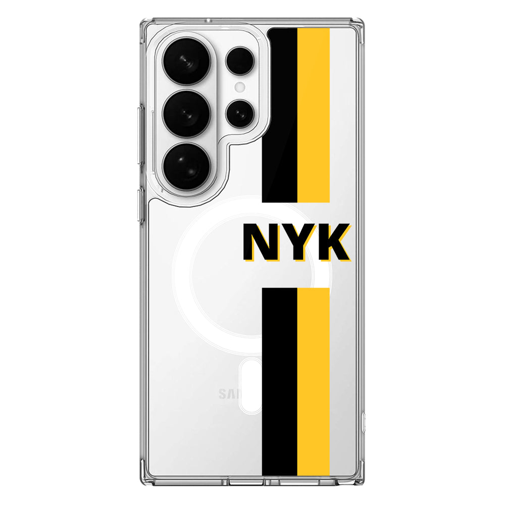 Samsung Galaxy S26 Ultra / Clear MagSafe Custom Striped Monogram Phone Case - Samsung S Series - Stylizedd.com