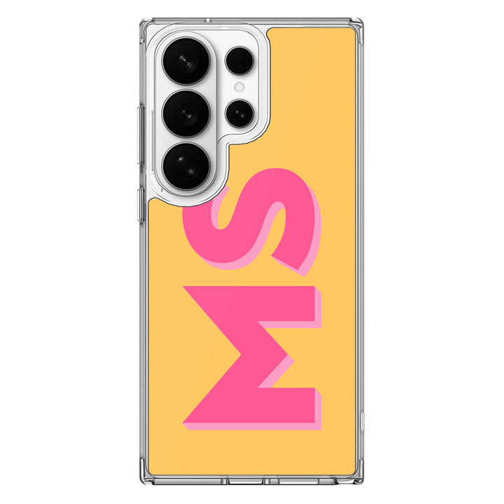 Samsung Galaxy S26 Ultra / Clear MagSafe Personalized Monogram Initial 3D Shadow Text Phone Case - Samsung S Series - Stylizedd.com