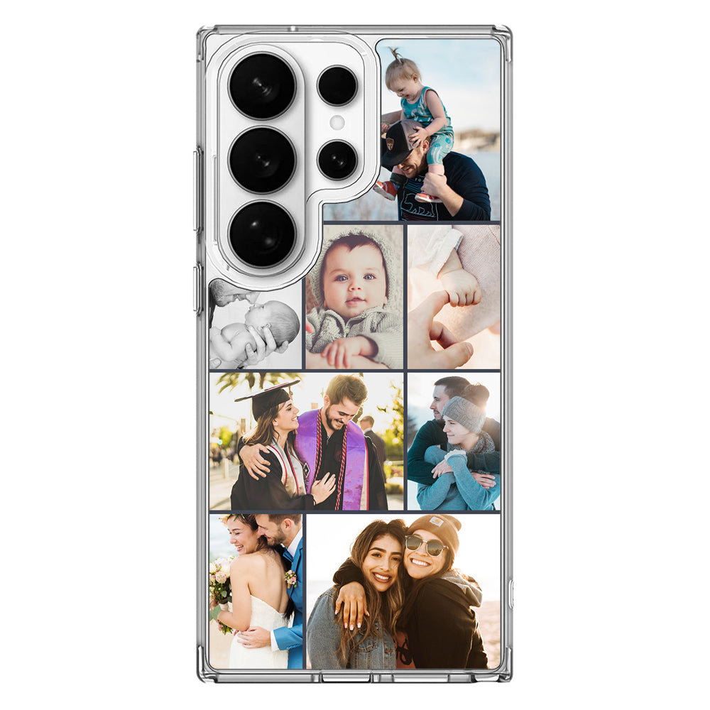 Samsung Galaxy S26 Ultra / Clear MagSafe Personalised Photo Collage Grid Phone Case - Samsung S Series - Stylizedd.com