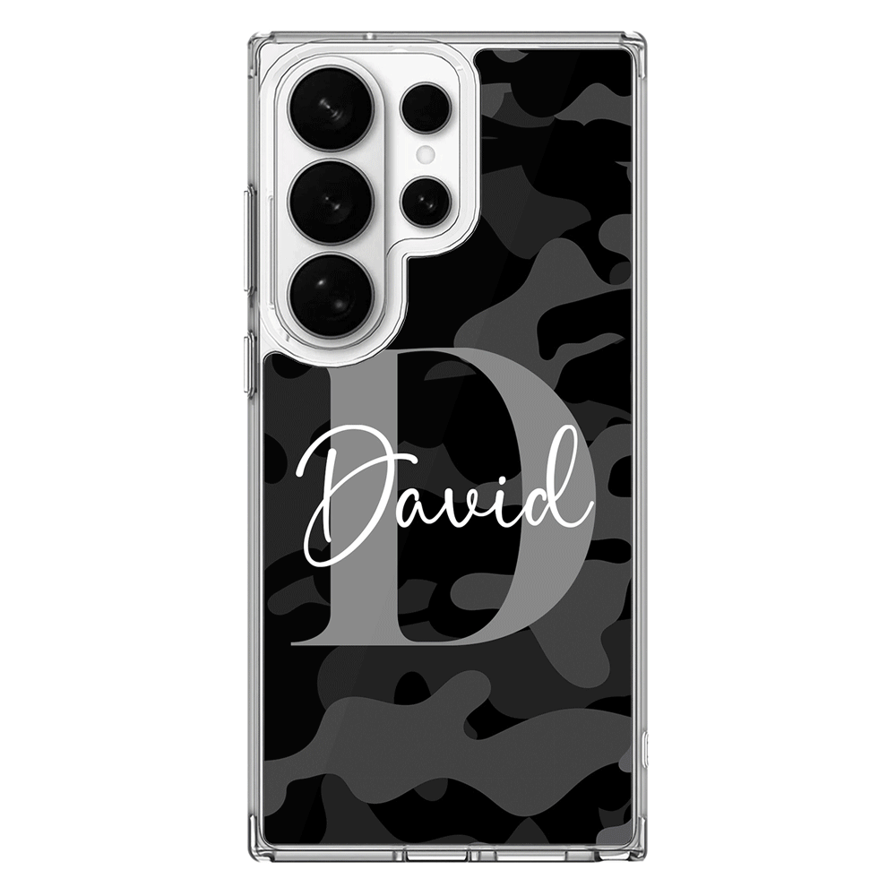Samsung Galaxy S26 Ultra / Clear MagSafe Personalized Name Camouflage Military Camo Phone Case - Samsung S Series - Stylizedd.com