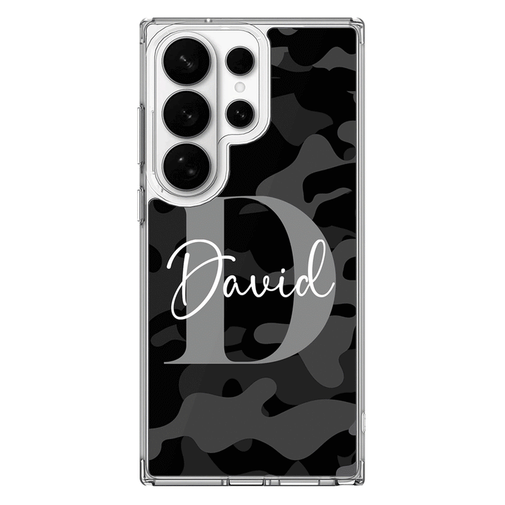 Samsung Galaxy S26 Ultra / Clear MagSafe Personalized Name Camouflage Military Camo Phone Case - Samsung S Series - Stylizedd.com