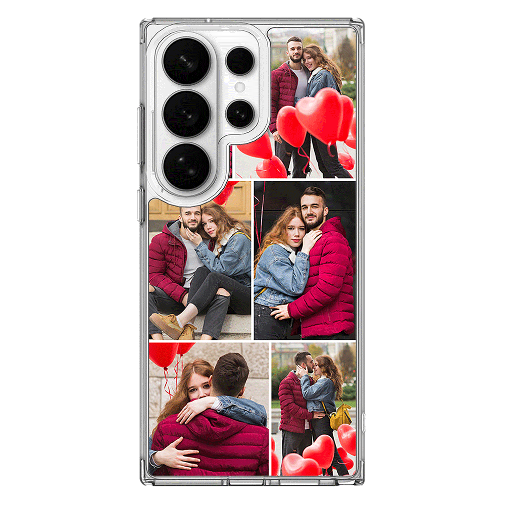 Samsung Galaxy S26 Ultra / Clear MagSafe Personalised Valentine Photo Collage Grid, Phone Case - Samsung S Series - Stylizedd.com