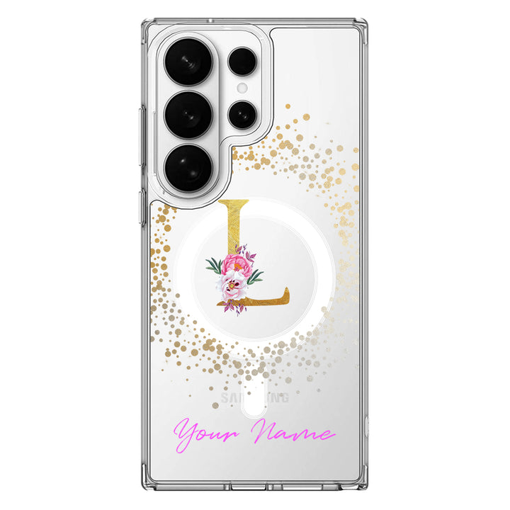 Samsung Galaxy S26 Ultra / Clear MagSafe Floral Initial Phone Case - Samsung S Series - Stylizedd.com