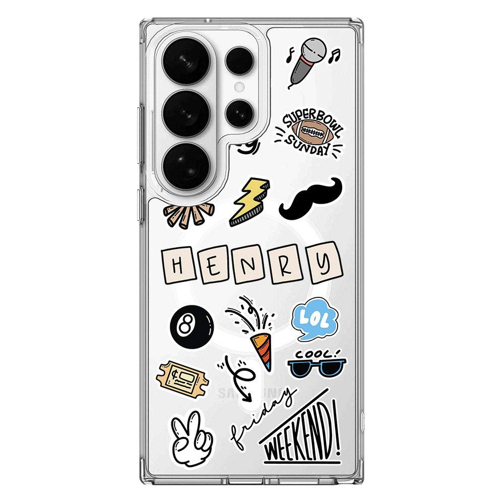 Samsung Galaxy S26 Ultra / Clear MagSafe Personalized Name Lucky Guy Sticker, Phone Case - Samsung S Series - Stylizedd.com