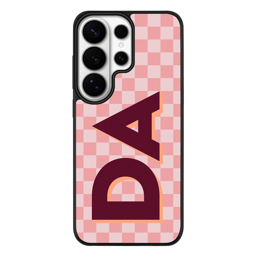 Samsung Galaxy S26 Ultra / Rugged MagSafe Custom Monogram Initial Small Checkerboard, Phone Case - Samsung S Series - Stylizedd.com