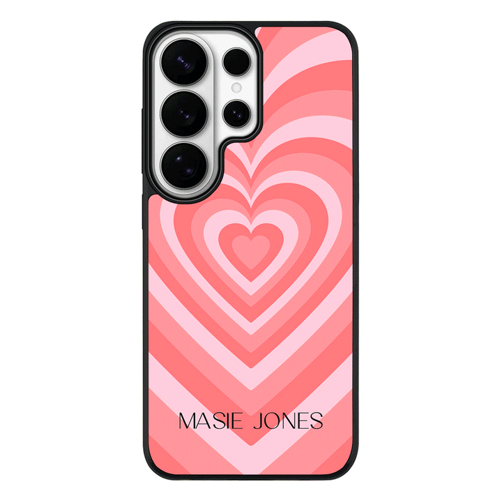 Samsung Galaxy S26 Ultra / Rugged MagSafe Personalized Name Retro Hearts, Phone Case - Samsung S Series - Stylizedd.com