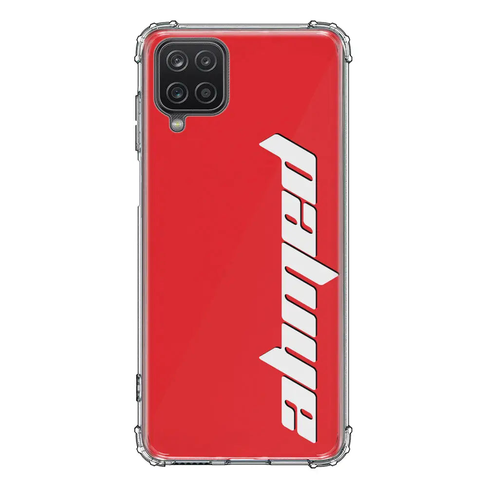 Samsung Galaxy A12 / M12 4G / Clear Classic Custom Text, Vertical Name Phone Case - Samsung A Series - Stylizedd.com