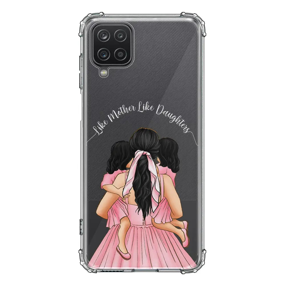Samsung Galaxy A12 / M12 4G / Clear Classic Phone Case Mother 2 daughters Custom Clipart, Text Phone Case - Samsung A Series - Stylizedd