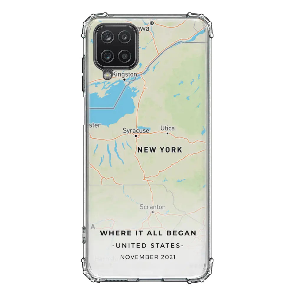 Samsung Galaxy A12 / M12 4G / Clear Classic Phone Case Personalized map, Phone Case - Samsung A Series - Stylizedd