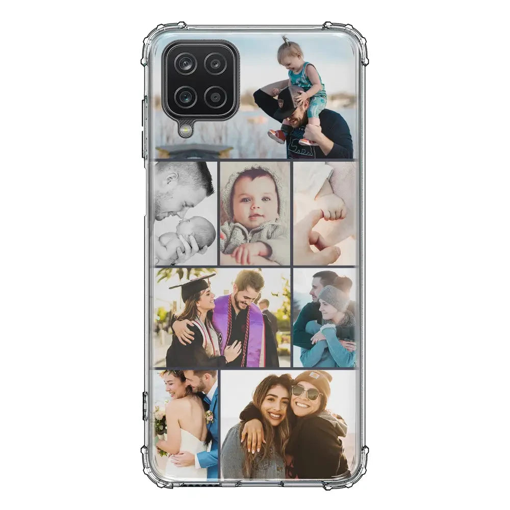 Samsung Galaxy A12 / M12 4G / Clear Classic Phone Case Personalised Photo Collage Grid Phone Case - Samsung A Series - Stylizedd