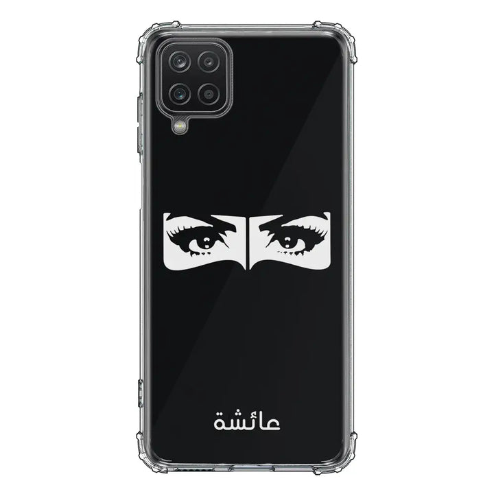 Samsung Galaxy A12 / M12 4G / Clear Classic Custom Name Niqabi Eye, Phone Case - Samsung A Series - Stylizedd.com