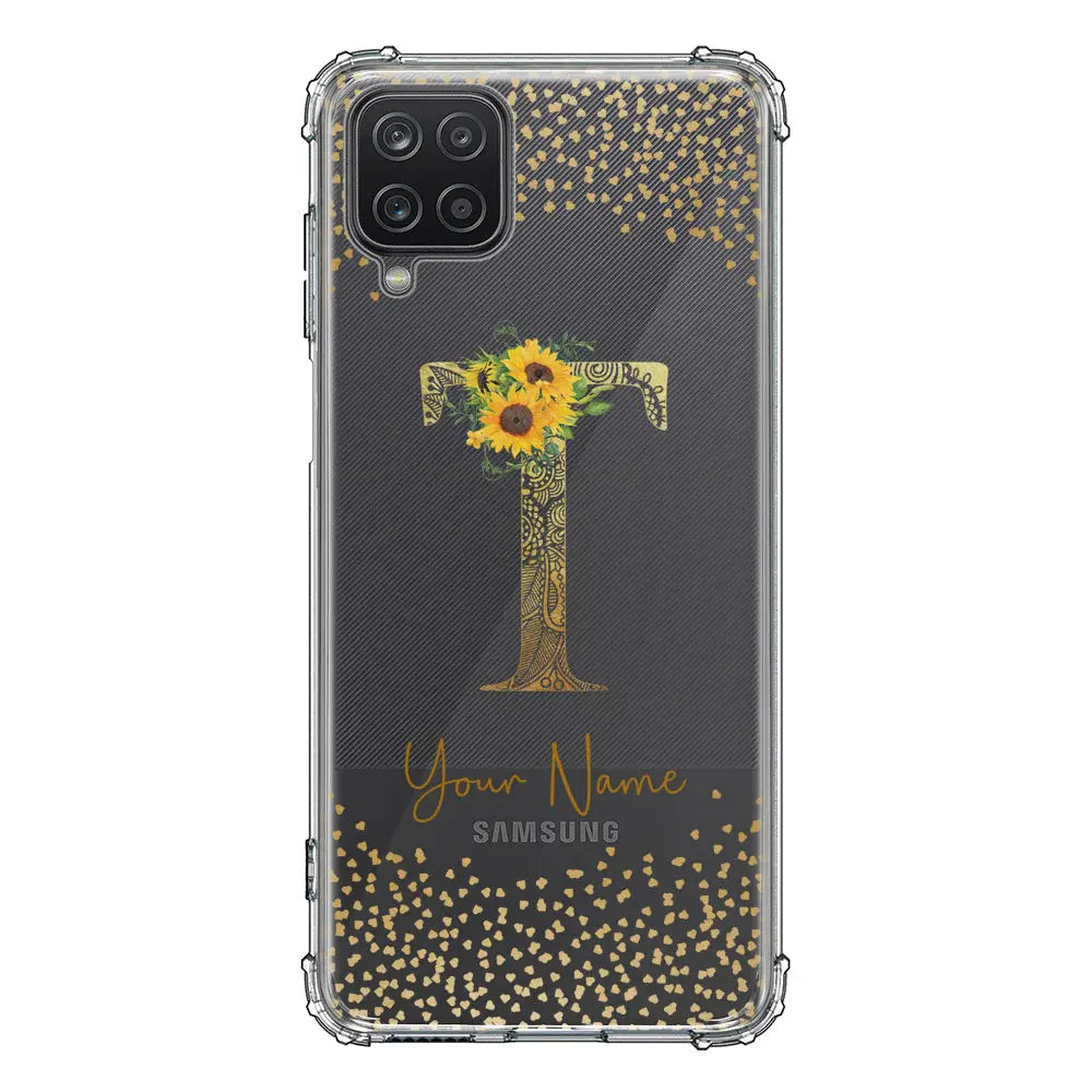 Samsung Galaxy A12 / M12 4G / Clear Classic Phone Case Floral Mandala Initial Phone Case - Samsung A Series - Stylizedd