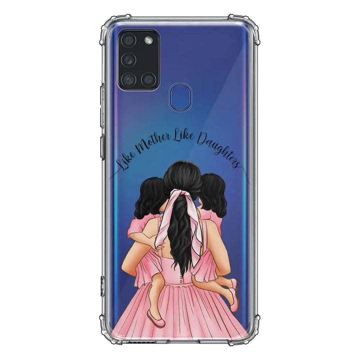 Samsung Galaxy A21S / Clear Classic Phone Case Mother 2 daughters Custom Clipart, Text Phone Case - Samsung A Series - Stylizedd