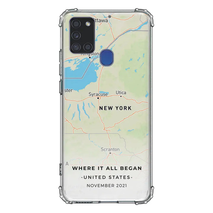 Samsung Galaxy A21S / Clear Classic Phone Case Personalized map, Phone Case - Samsung A Series - Stylizedd