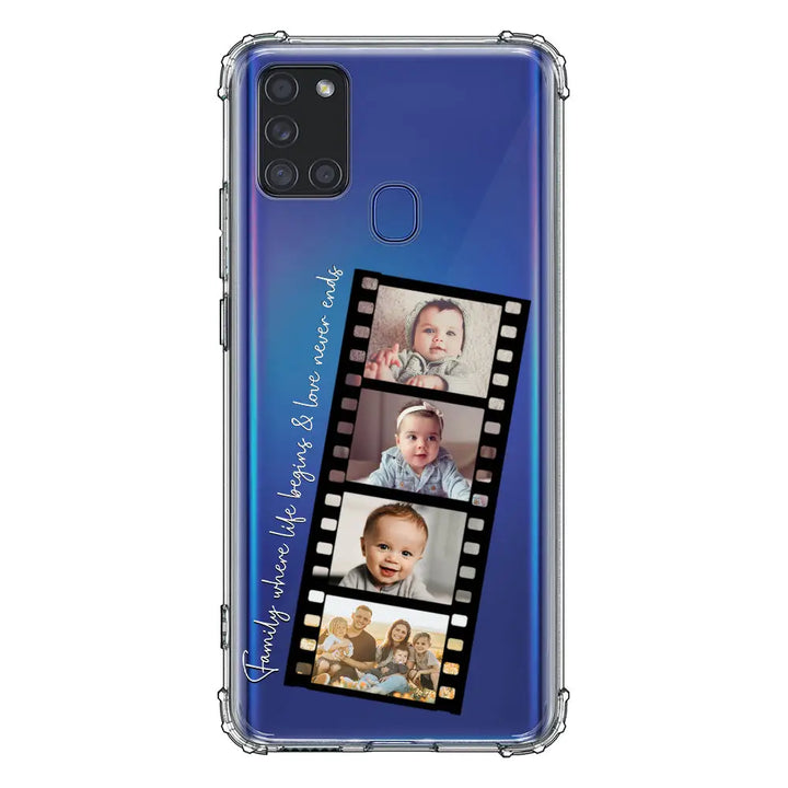 Samsung Galaxy A21S / Clear Classic Phone Case Custom Film Strips Personalised Movie Strip, Phone Case - Samsung A Series - Stylizedd