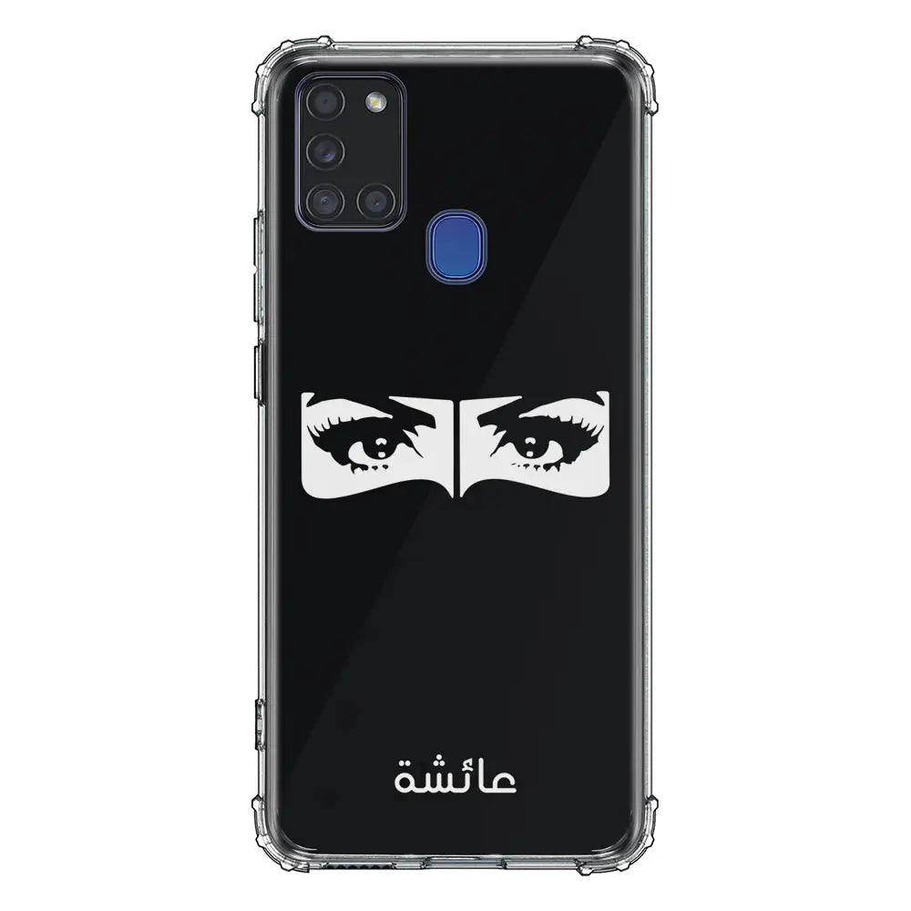 Samsung Galaxy A21S / Clear Classic Custom Name Niqabi Eye, Phone Case - Samsung A Series - Stylizedd.com