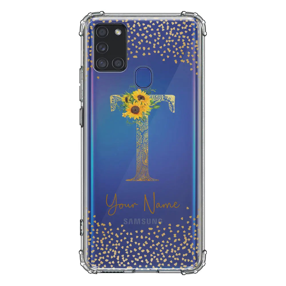 Samsung Galaxy A21S / Clear Classic Phone Case Floral Mandala Initial Phone Case - Samsung A Series - Stylizedd