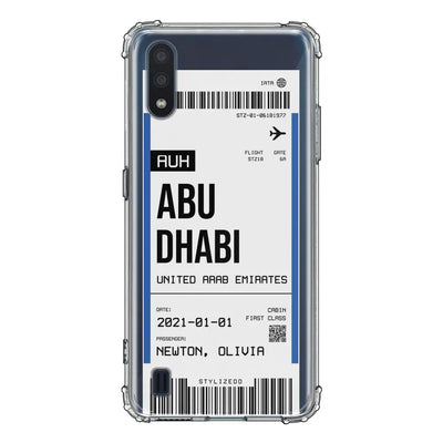 Samsung Galaxy M01 / Clear Classic Custom Flight Boarding Pass Ticket Phone Case, Stylizedd.com in Dubai Sharjah UAE UK  