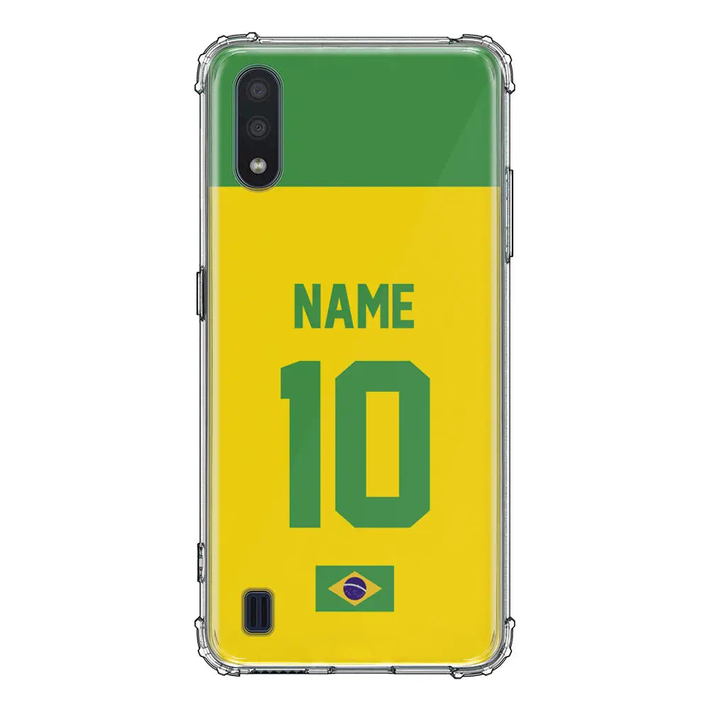 Samsung Galaxy M01 / Clear Classic Phone Case Personalized Football Jersey Phone Case Custom Name & Number - Android - Stylizedd.com