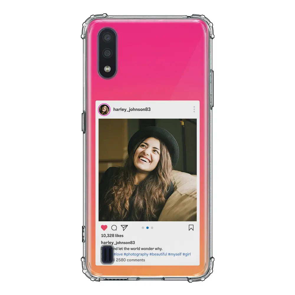 Samsung Galaxy M01 / Clear Classic Phone Case Custom Photo Instagram Post Template, Phone Case - Samsung M Series - Stylizedd