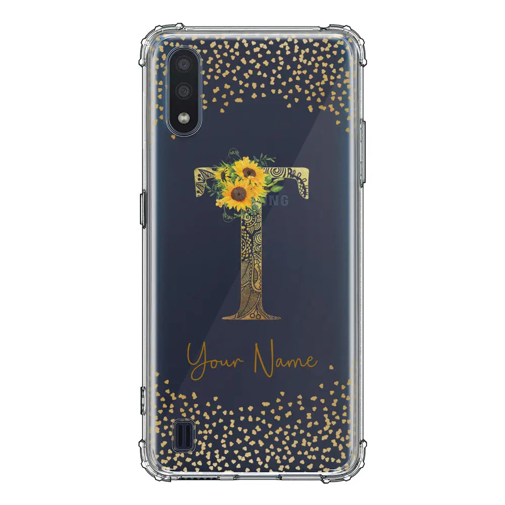 Samsung Galaxy M01 / Clear Classic Phone Case Floral Mandala Initial Phone Case - Samsung M Series - Stylizedd