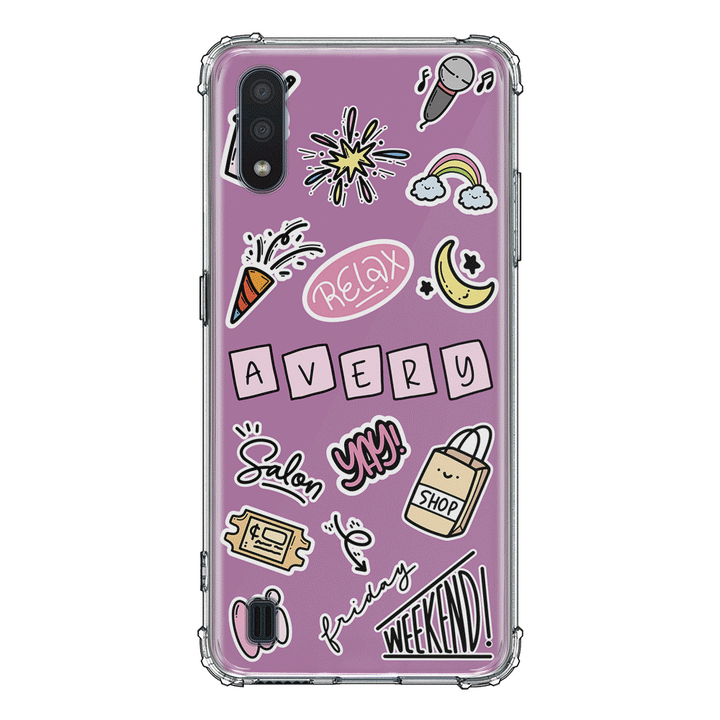 Samsung Galaxy M01 / Clear Classic Personalized Name Cute Weekend Girl Sticker, Phone Case - Samsung M Series - Stylizedd.com