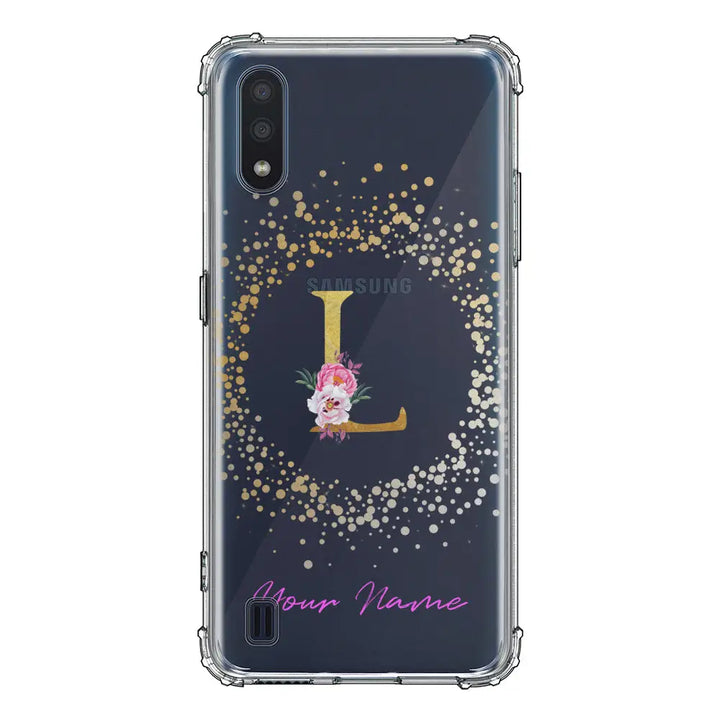 Samsung Galaxy M01 / Clear Classic Phone Case Floral Initial Phone Case - Samsung M Series - Stylizedd