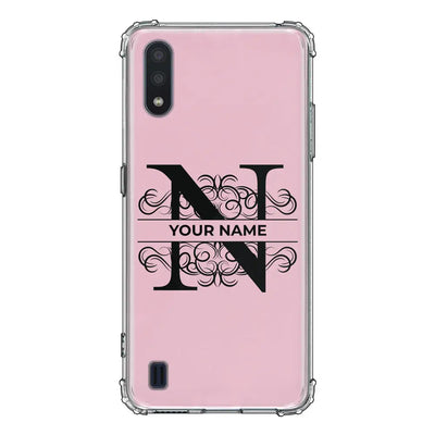 Samsung Galaxy M01 / Clear Classic Split Floral Initial Phone Case, Stylizedd.com in Dubai Sharjah UAE UK  