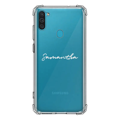 Samsung Galaxy M11 / Clear Classic Custom Text, My Name Phone Case, Stylizedd.com in Dubai Sharjah UAE UK  