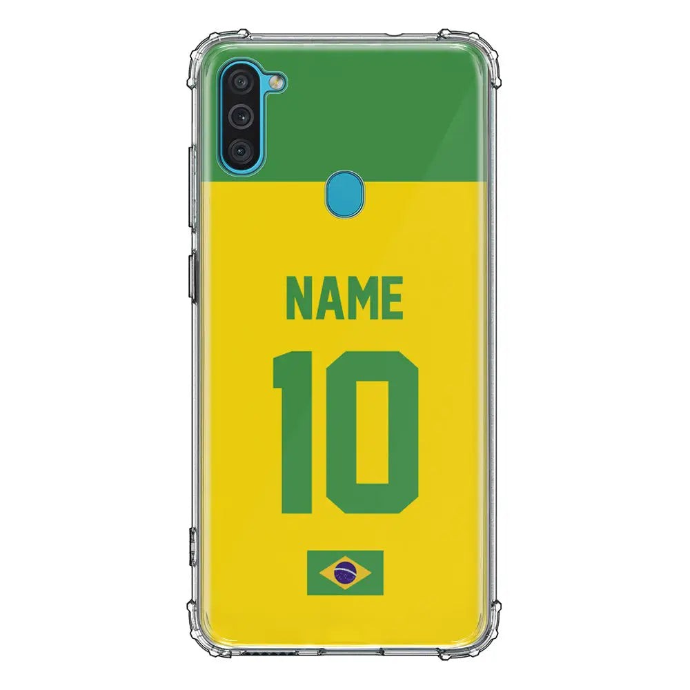 Samsung Galaxy M11 / Clear Classic Phone Case Personalized Football Jersey Phone Case Custom Name & Number - Android - Stylizedd.com